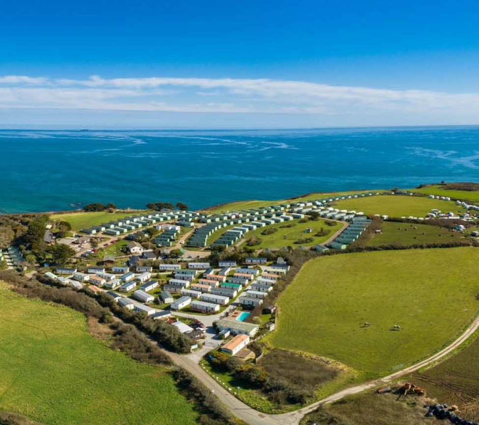 view for Kennack Sands Holiday Park from the air