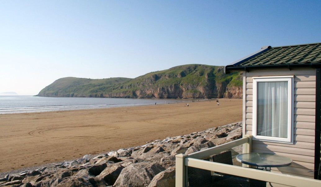 Static Caravans and the Beach, Brean in Somerset