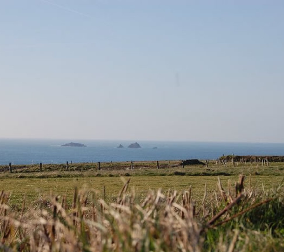 views out to the sea from Trethias Farm Caravan Park