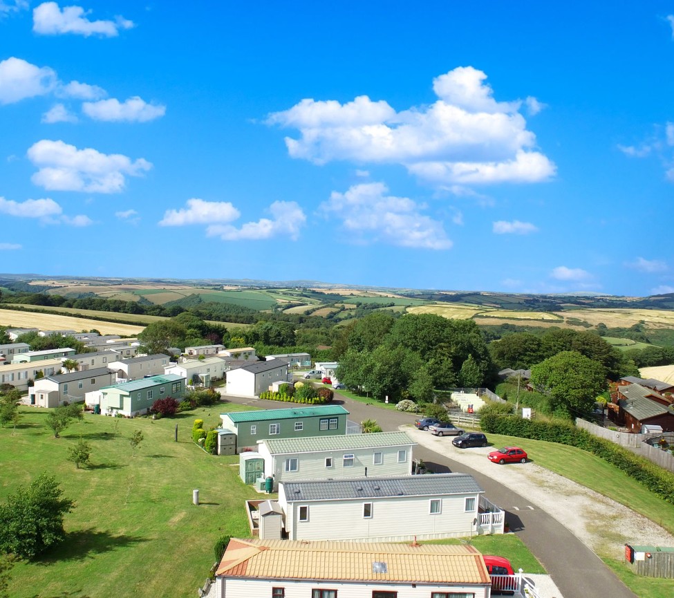 view from the air of  Oaklands Park near Looe