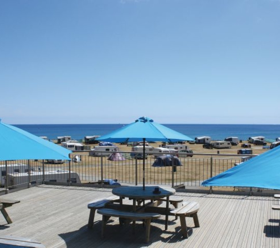 view over the park at  Pentewan Sands Holiday Park