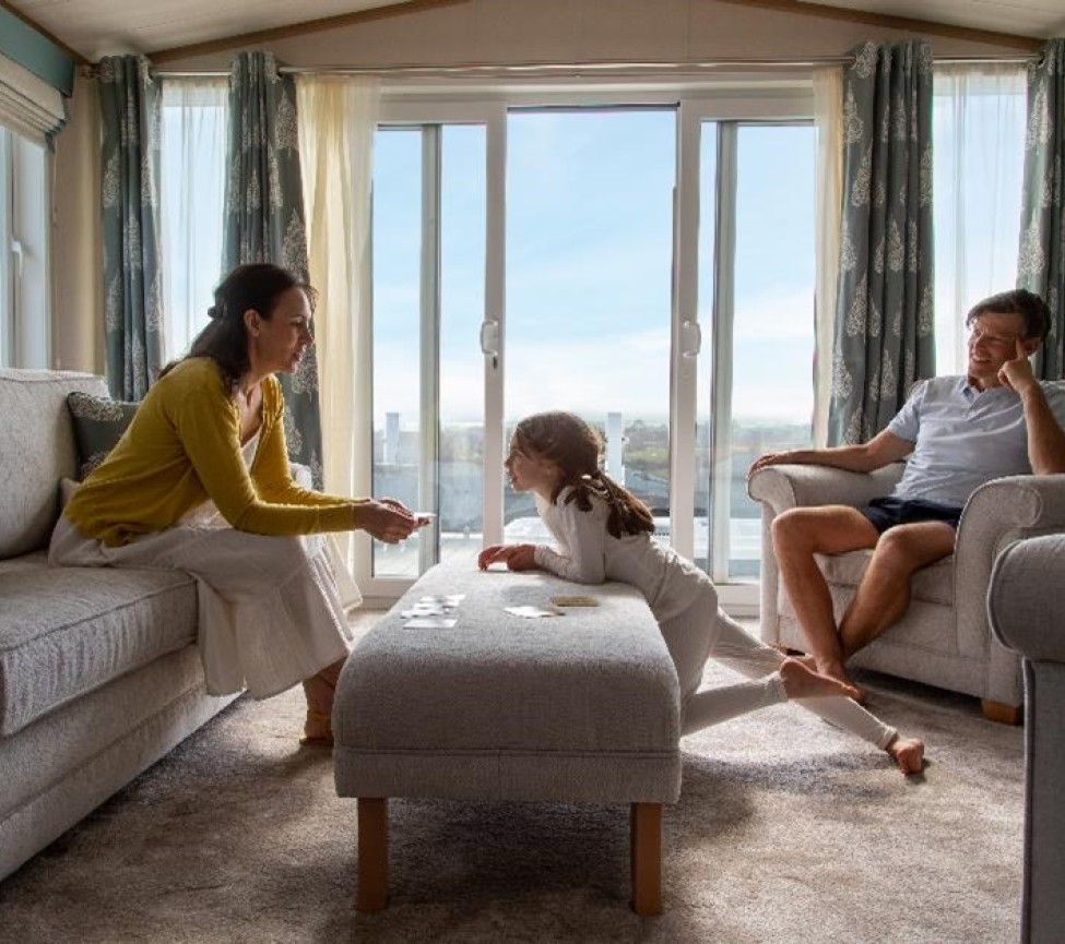 inside a caravan at Tregoad Holiday Park