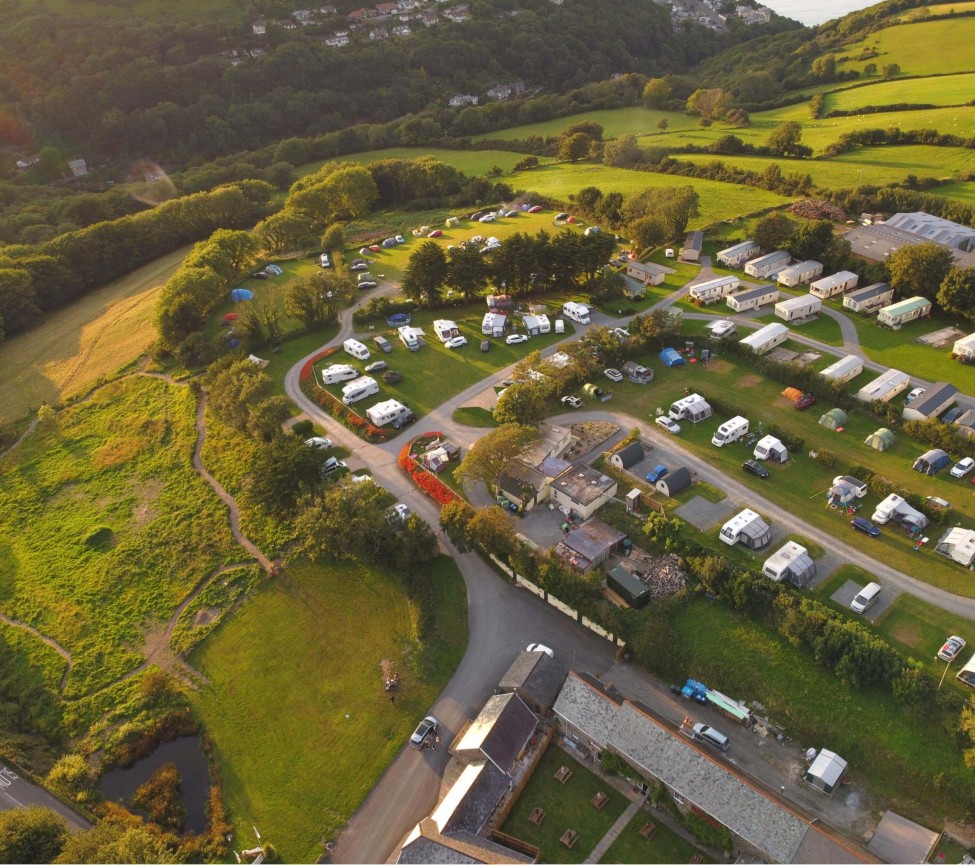 Lynmouth Holiday Retreat bird eye view at sunset