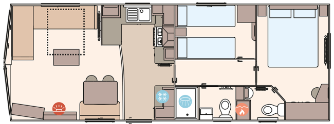 2024 ABI Keswick 32x12 2 Bed floor plan