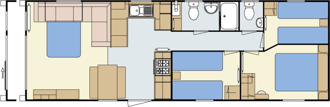 2024 Atlas Mirage 36x12 3 Bed floor plan