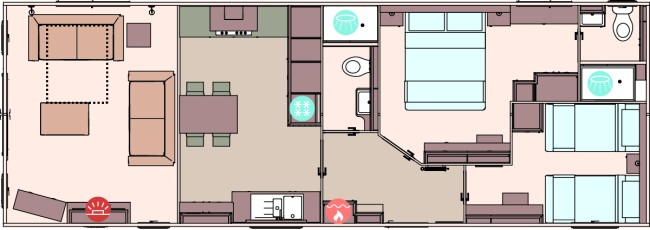 2024 ABI Ambleside Premier 40x14 2 bed Floor Plan