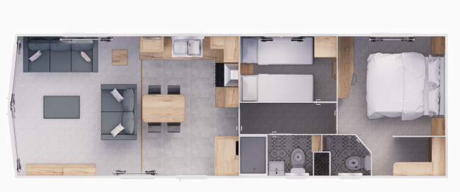 2024 ABI Hamilton 36x12 2 bed Floor Plan