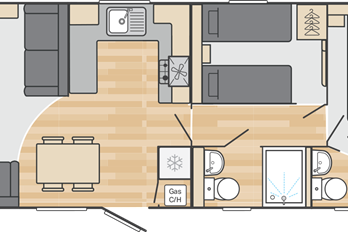 2025 Swift Margaux 33x12 2 Bedroom floor plan