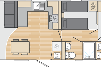 2025 Swift Margaux 35x12 2 Bedroom floor plan