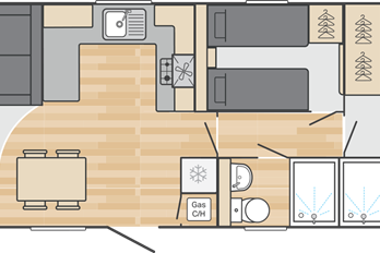 2025 Swift Margaux 38x12 ES 2 Bedroom floor plan