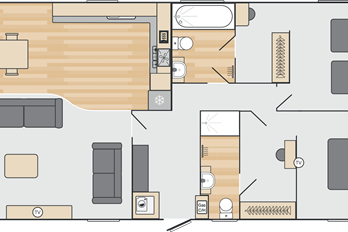 2025 Montreal Lodge 40x20 2 Bedroom floor plan