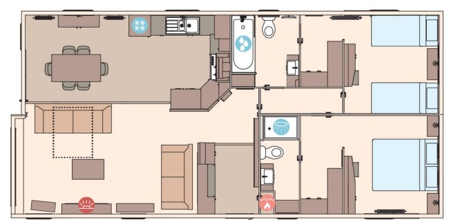 2025 ABI Kielder Exclusive 41x20 2 bed floor plan