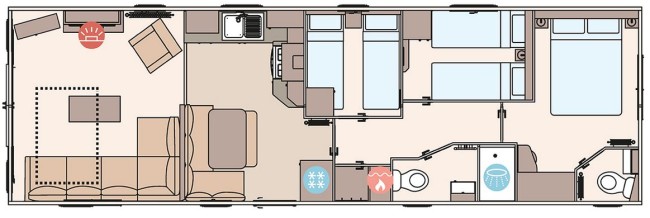 2025 ABI Wimbledon 40x12 3 bed Floor Plan