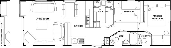 2025 Atlas Debonair 38x12 3 Bed floor plan