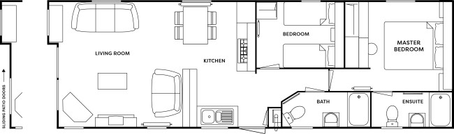 2025 Atlas Debonair 40x13 2 Bed 2 showers floor plan