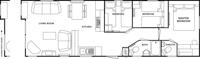 2025 Atlas Debonair 40x13 3 Bed floor plan