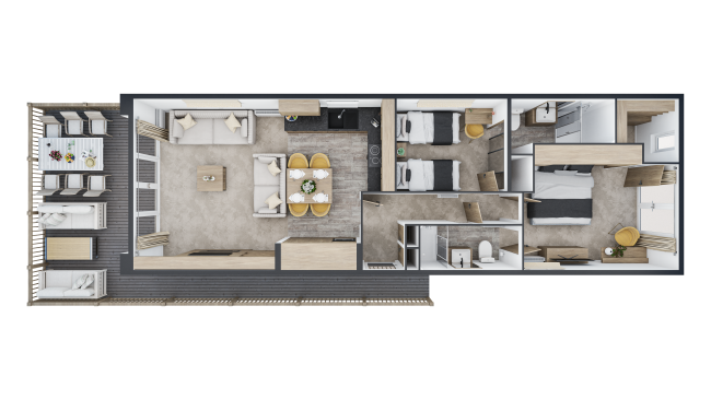 2025 Atlas Jasmine Lodge 43x14 2 Bed floor plan