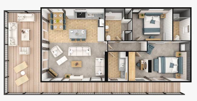 2025 Atlas Laburnum Lodge 44x22 2 Bed floor plan