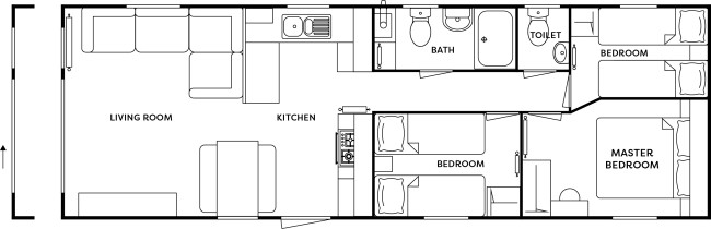 2025 Atlas Mirage 36x12 3 Bed floor plan