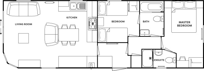 2025 Atlas Sherwood Lodge 41x14 2 Bed floor plan