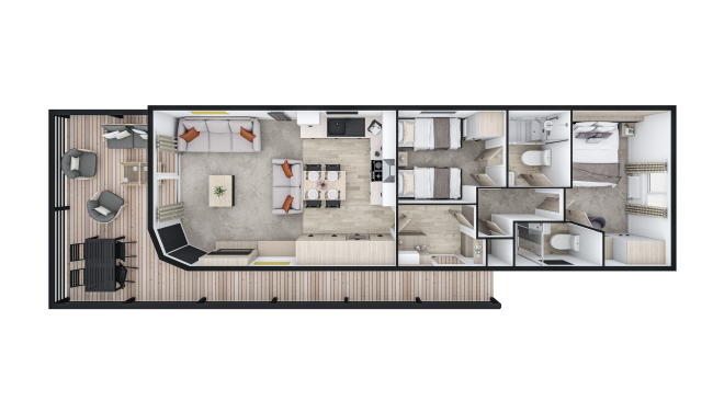 2025 Atlas Sherwood Lodge 41x13 2 Bed floor plan