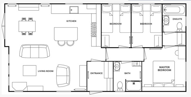 2025 Atlas Debonair Lodge 40x20 3 Bed floor plan